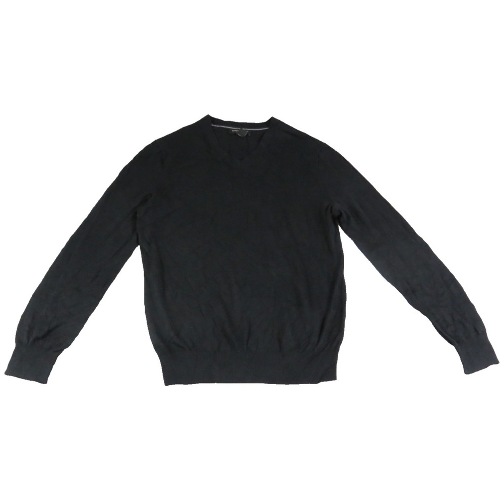 Banana Republic Luxury Blend Spring Sweater Womens M Black Silk Cashmere V Neck